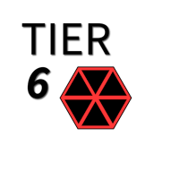 tier 6 logo on a black background